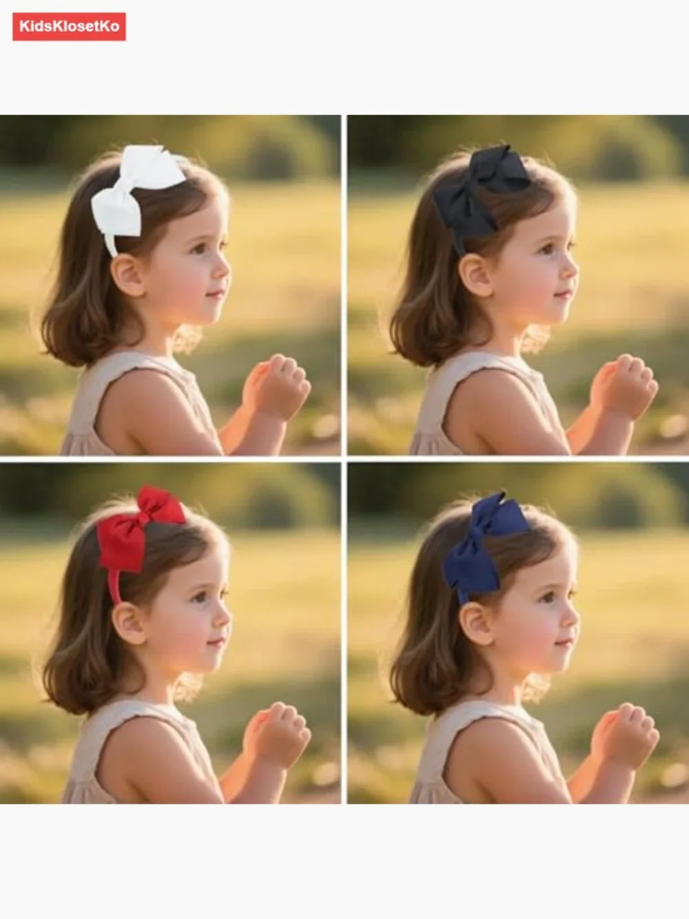 Grosgrain Ribbon Headband Handmade Toddler Girl Non-Slip